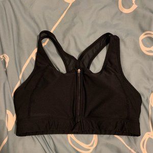 Jockey High Impact Zip Front Sports Bra Large Black